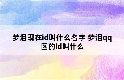 梦泪现在id叫什么名字 梦泪qq区的id叫什么